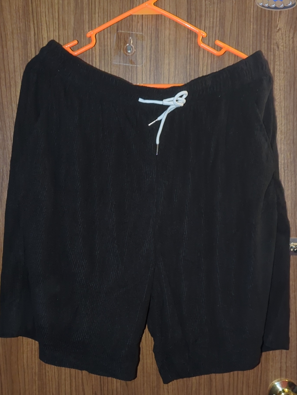 Men's Black Drawstring Shorts Fits Like Extra Large .( 2)Pairs In Black